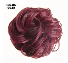 Fluffy drawstring curly hair bun ring set in 1B style with chemical fibre construction, popular in Europe Japan South Korea for women