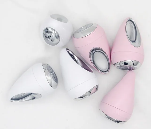 Facial beauty instrument with magnetic booster, ABS plastic, 70x45x45mm, pink and white
