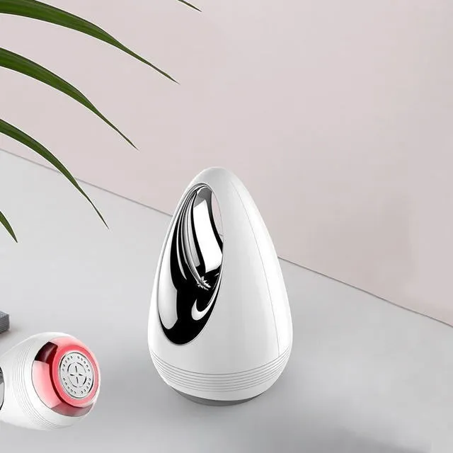 Facial beauty instrument with magnetic booster, ABS plastic, 70x45x45mm, pink and white