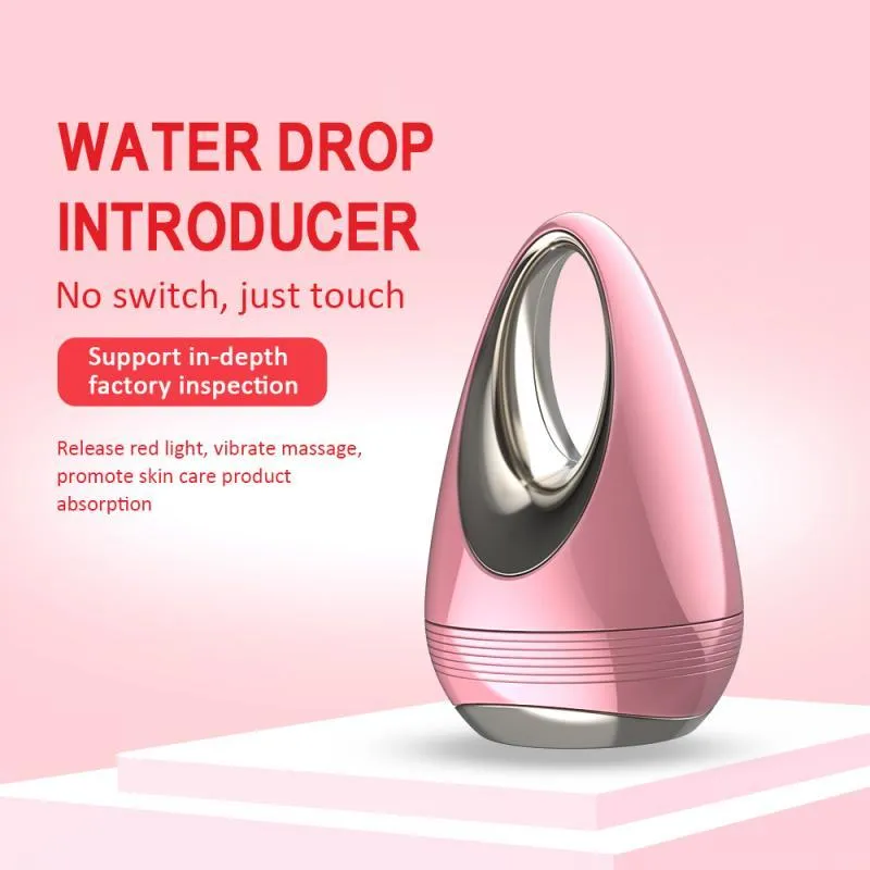 Facial beauty instrument with magnetic booster, ABS plastic, 70x45x45mm, pink and white