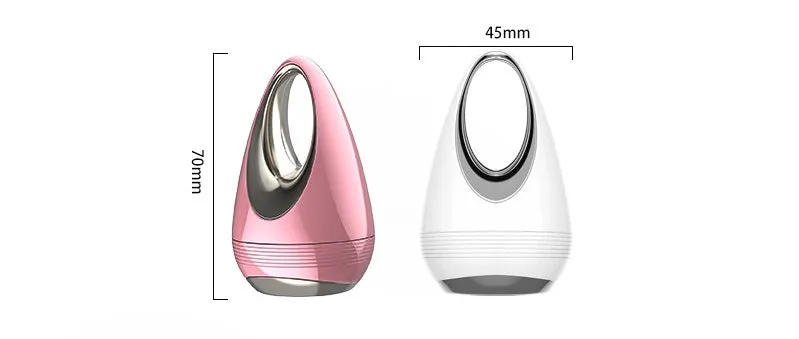 Facial beauty instrument with magnetic booster, ABS plastic, 70x45x45mm, pink and white