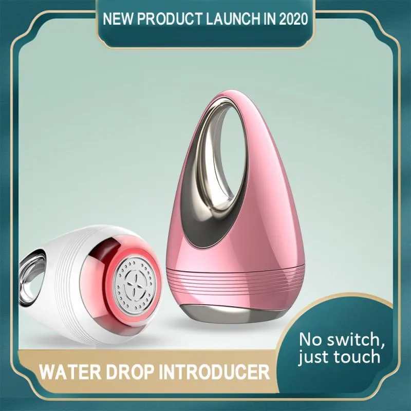 Facial beauty instrument with magnetic booster, ABS plastic, 70x45x45mm, pink and white
