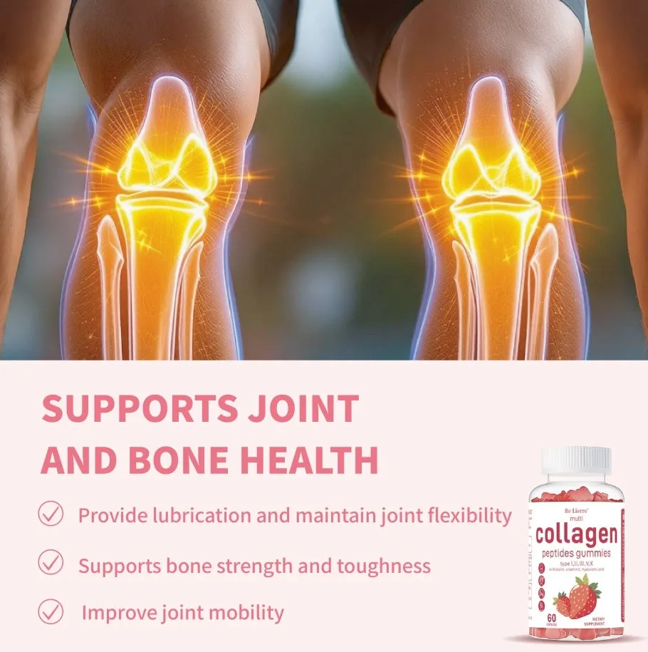 White Collagen Peptide Gummies dietary supplement for skin hair nails and joints