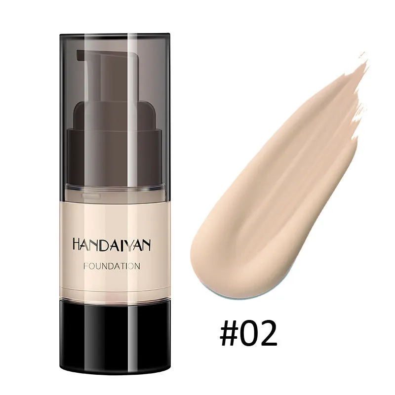 HANDAIYAN full cover liquid foundation bottle with waterproof and moisturising formula in eight colour options for dark skin