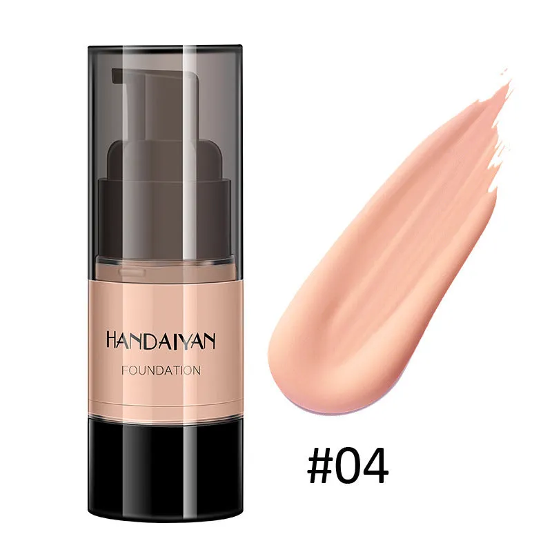 HANDAIYAN full cover liquid foundation bottle with waterproof and moisturising formula in eight colour options for dark skin