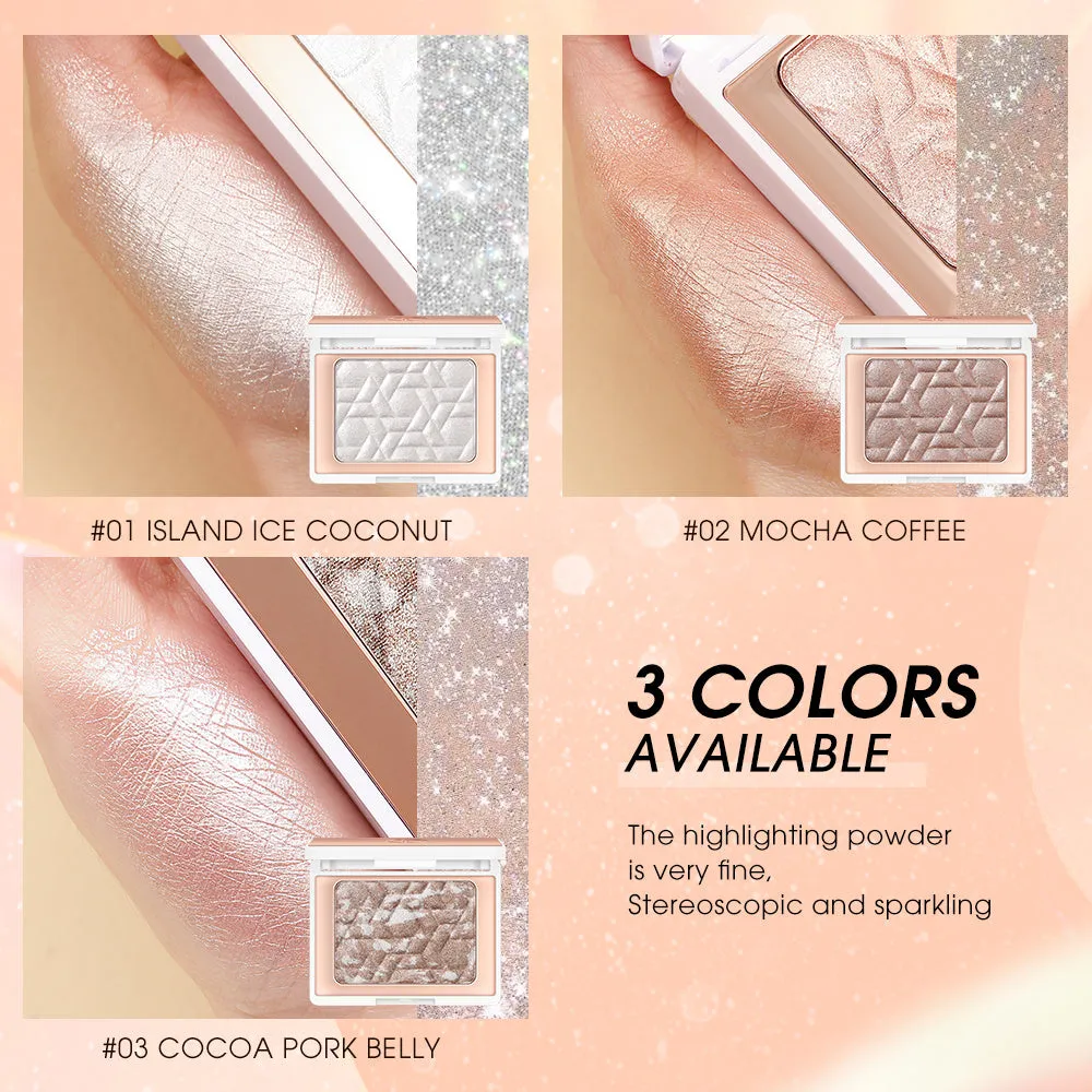 Star Shattered Glitter Highlighter Face Makeup Blush Palette 81g White Rose Series three shades