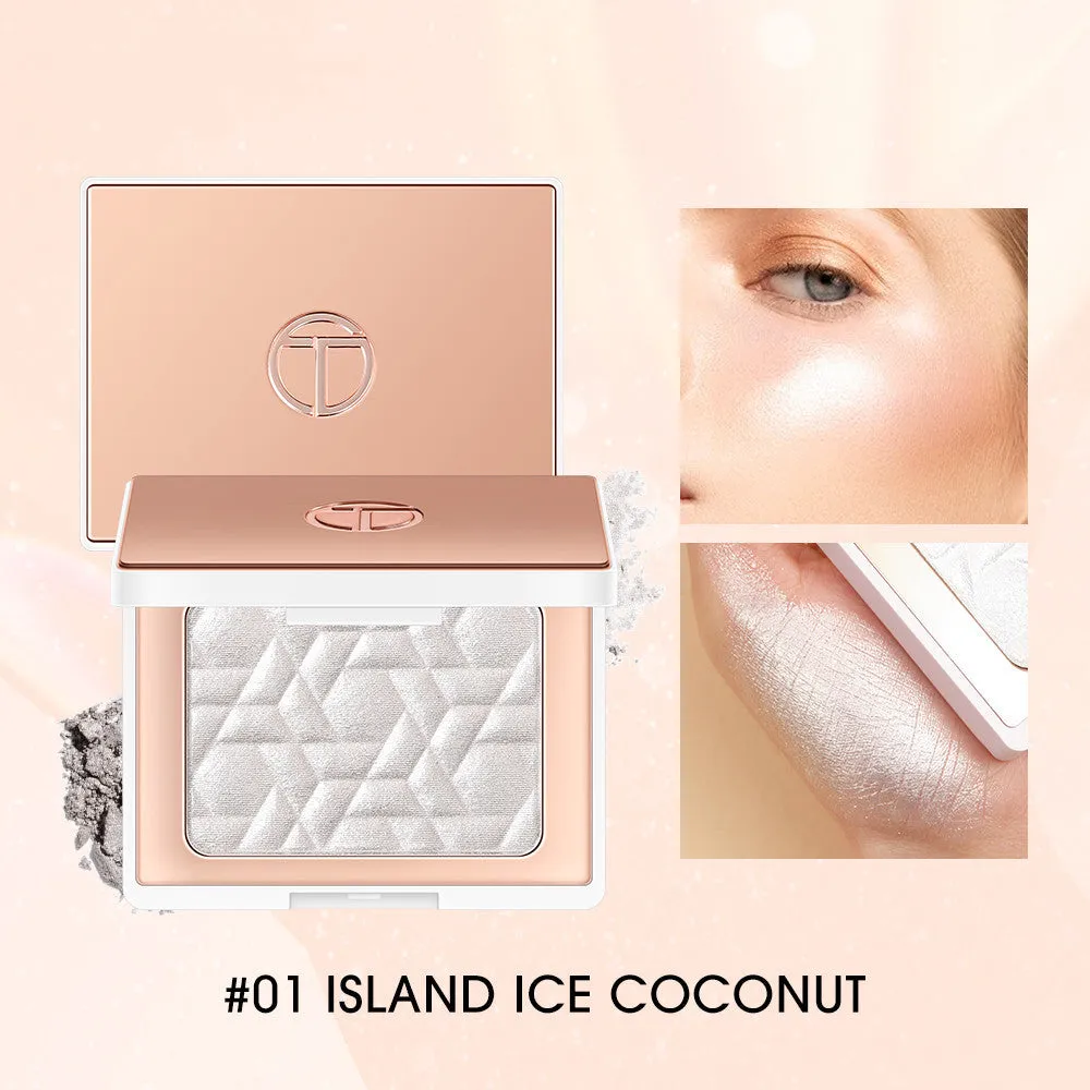 Star Shattered Glitter Highlighter Face Makeup Blush Palette 81g White Rose Series three shades
