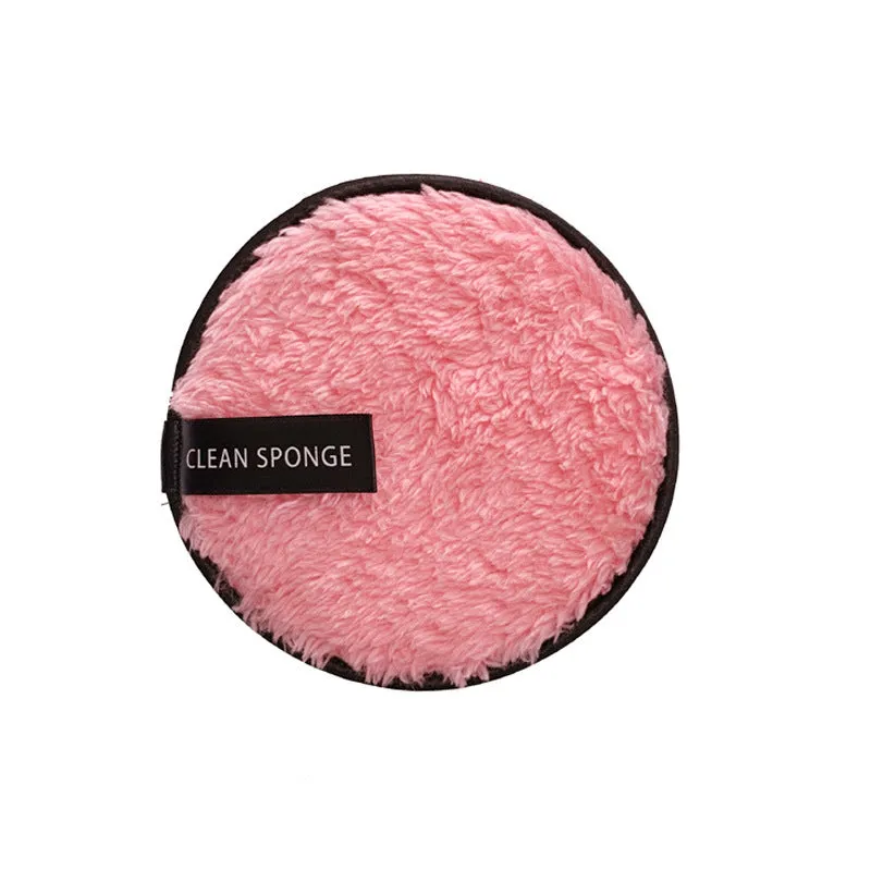 Clear water makeup puff in white, pink, and brown synthetic sponge, 12cm diameter