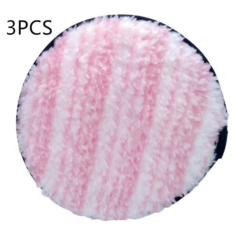 Clear water makeup puff in white, pink, and brown synthetic sponge, 12cm diameter