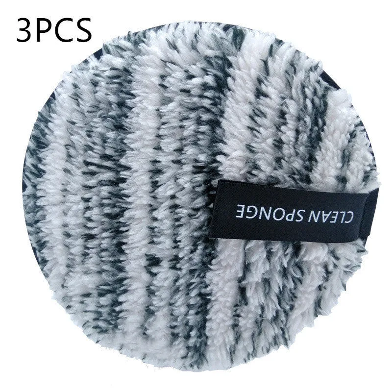 Clear water makeup puff in white, pink, and brown synthetic sponge, 12cm diameter
