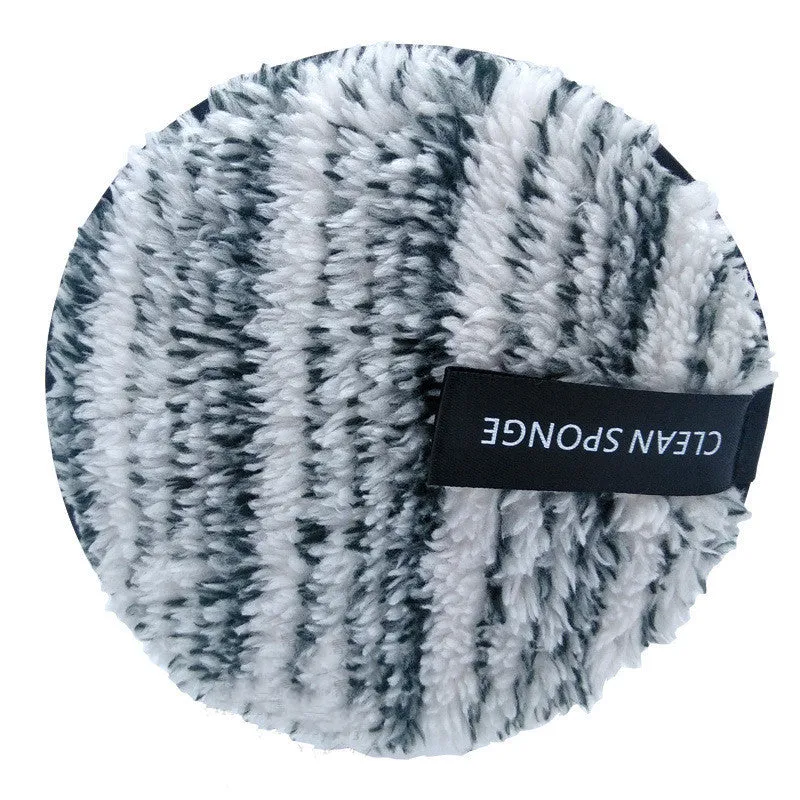 Clear water makeup puff in white, pink, and brown synthetic sponge, 12cm diameter