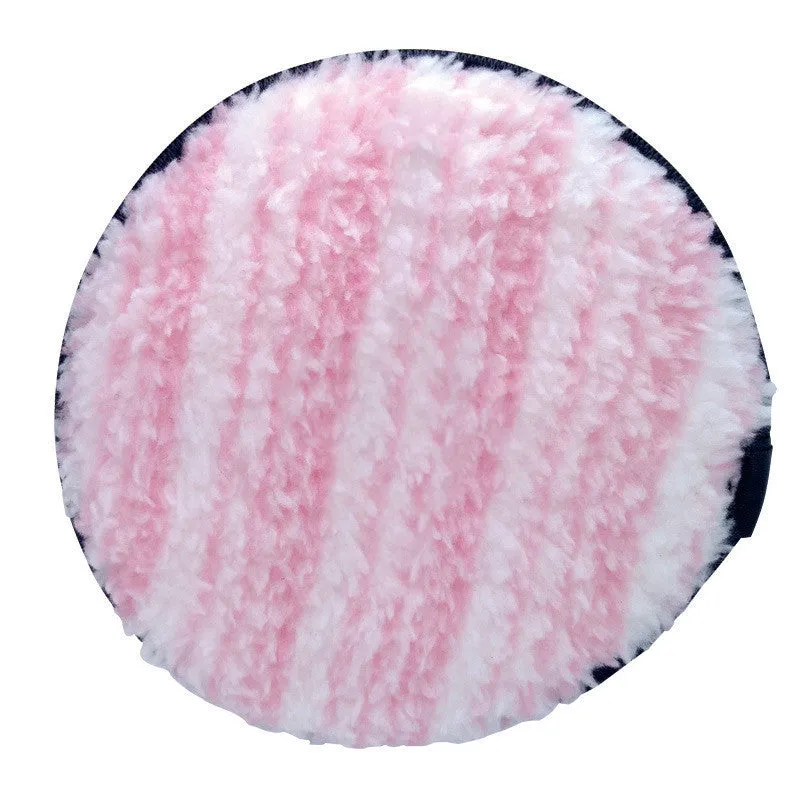 Clear water makeup puff in white, pink, and brown synthetic sponge, 12cm diameter