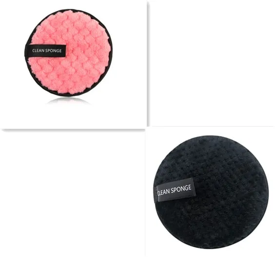 Clear water makeup puff in white, pink, and brown synthetic sponge, 12cm diameter