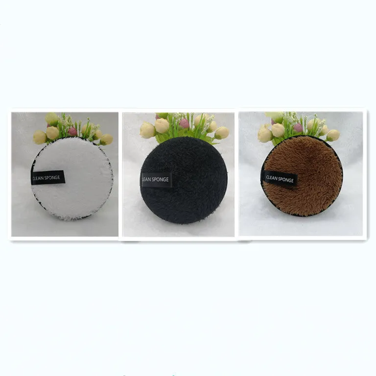 Clear water makeup puff in white, pink, and brown synthetic sponge, 12cm diameter