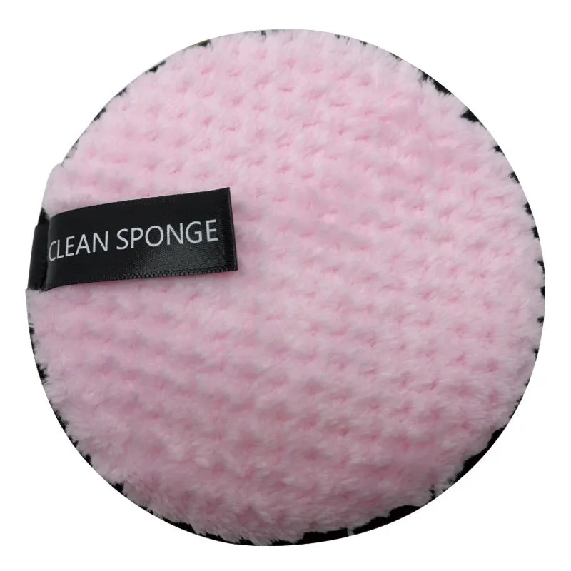 Clear water makeup puff in white, pink, and brown synthetic sponge, 12cm diameter