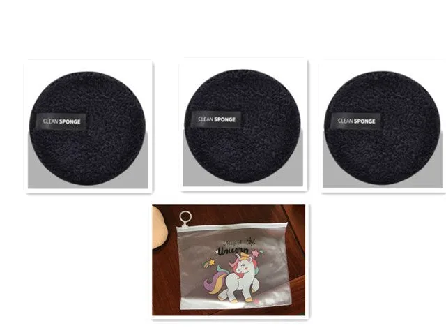 Clear water makeup puff in white, pink, and brown synthetic sponge, 12cm diameter