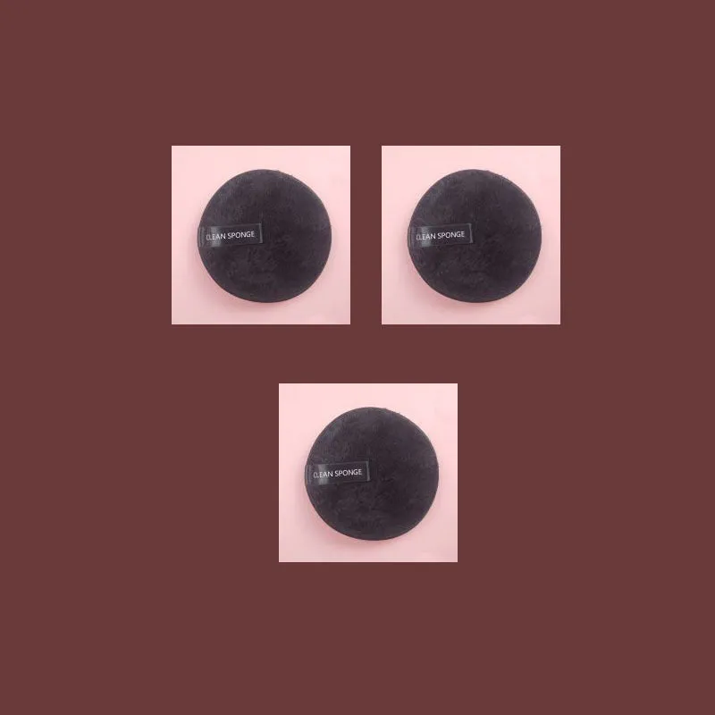 Clear water makeup puff in white, pink, and brown synthetic sponge, 12cm diameter