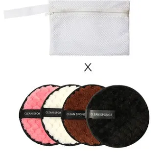 Clear water makeup puff in white, pink, and brown synthetic sponge, 12cm diameter
