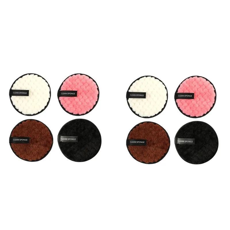 Clear water makeup puff in white, pink, and brown synthetic sponge, 12cm diameter