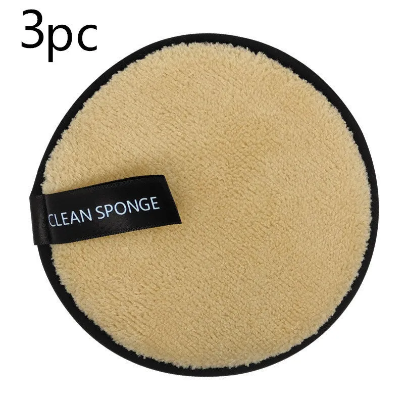 Clear water makeup puff in white, pink, and brown synthetic sponge, 12cm diameter