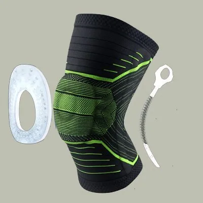 Knee patella protector brace with silicone cushion and side springs in spandex material for basketball and running