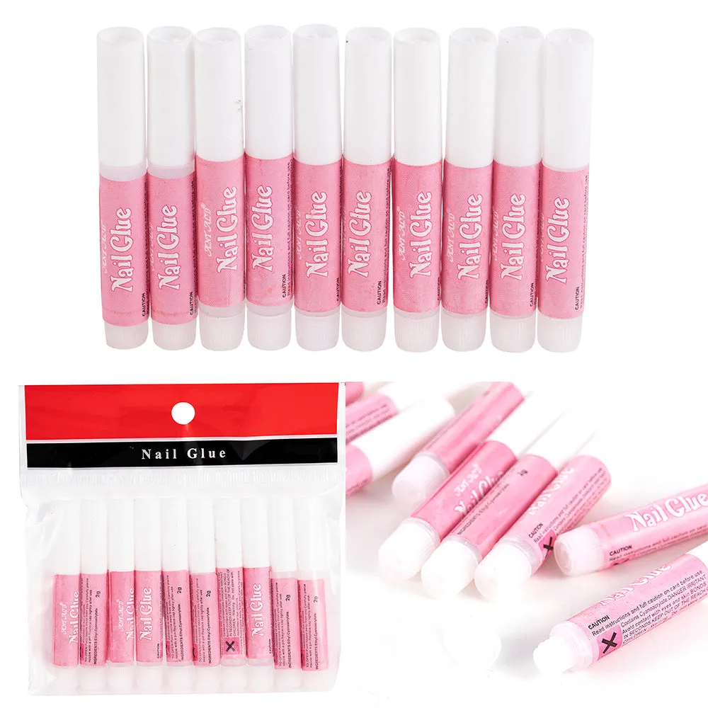 2g nail art glue 10pcs pack for personal use with paste application