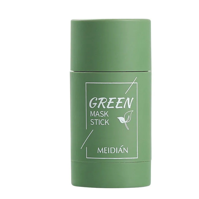Solid mud mask stick in green colour for oil control and deep cleansing, 40g