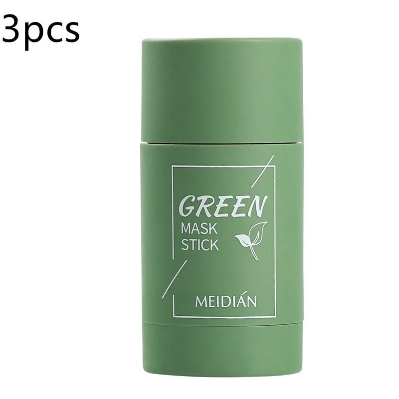 Solid mud mask stick in green colour for oil control and deep cleansing, 40g