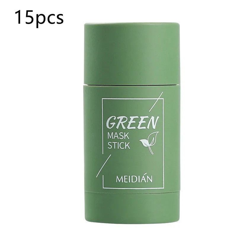 Solid mud mask stick in green colour for oil control and deep cleansing, 40g