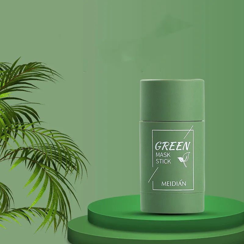 Solid mud mask stick in green colour for oil control and deep cleansing, 40g