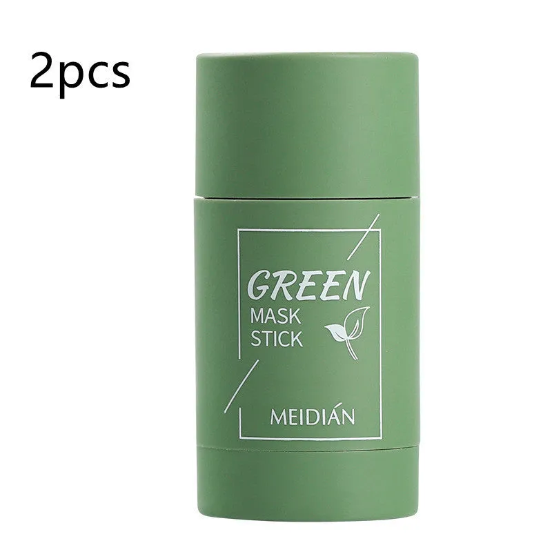 Solid mud mask stick in green colour for oil control and deep cleansing, 40g