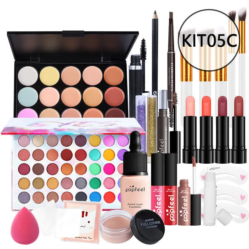 Combination makeup set with concealer, eyeliner, and eyebrow pencil in natural colour KIT011