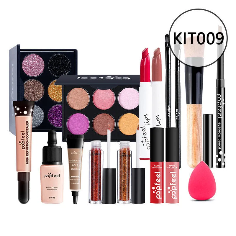 Combination makeup set with concealer, eyeliner, and eyebrow pencil in natural colour KIT011