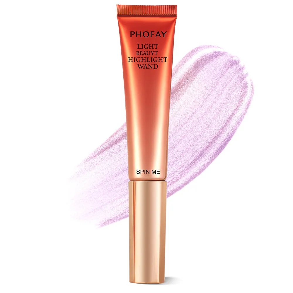 PHOFAY highlighter wand 15 ml liquid illuminator with twist-open sponge applicator silky shiny finish