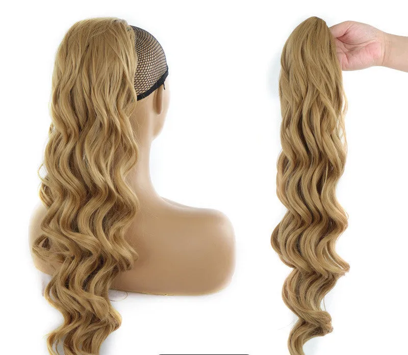 Big wave drawstring ponytail wig in matte high temperature silk chemical fiber, colour AK13-2