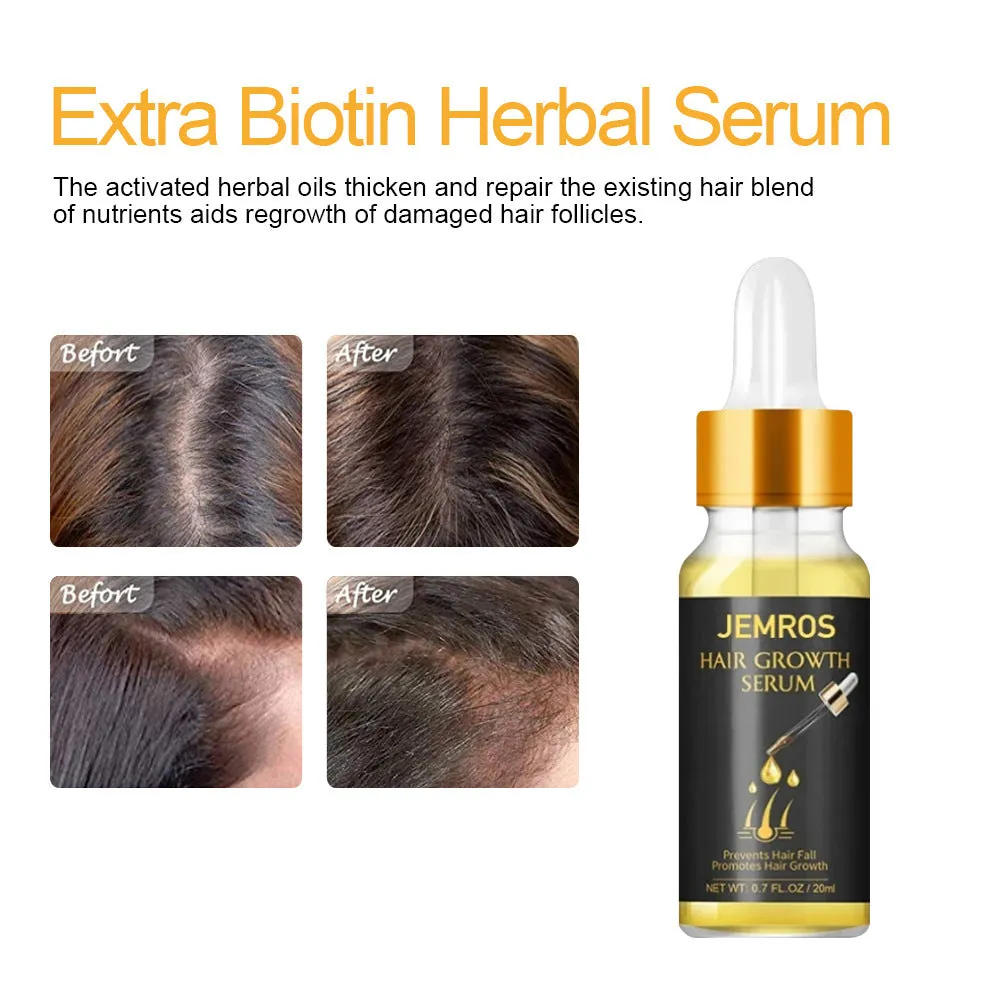 20ml hair growth essential oil liquid in plastic packaging for scalp nourishment and anti-hair loss