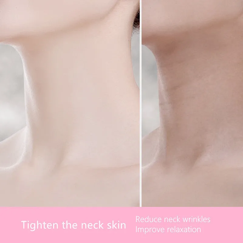 Elegant white neck and face massager with ultrasonic, colour light, and temperature functions for home use