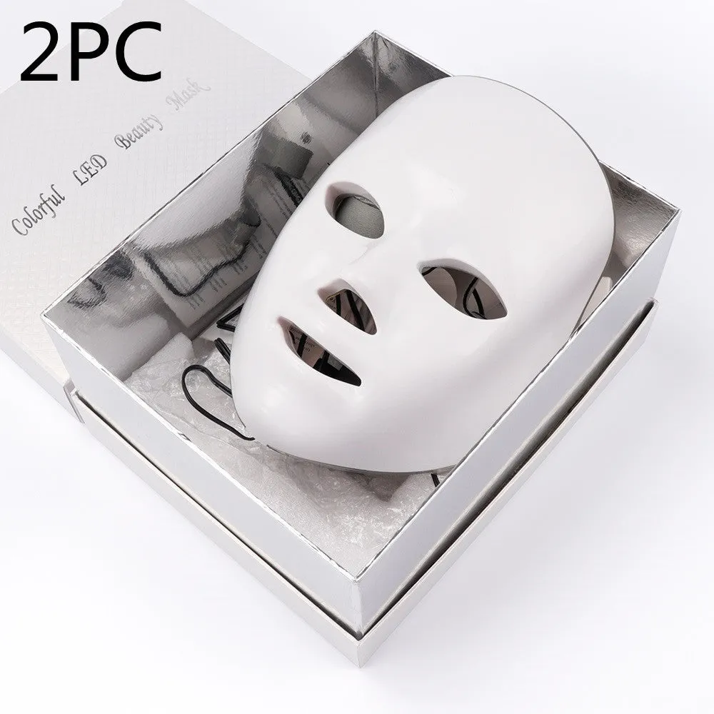 Seven colour LED photon rejuvenation skin mask with 330 lights and ABS construction on a white background