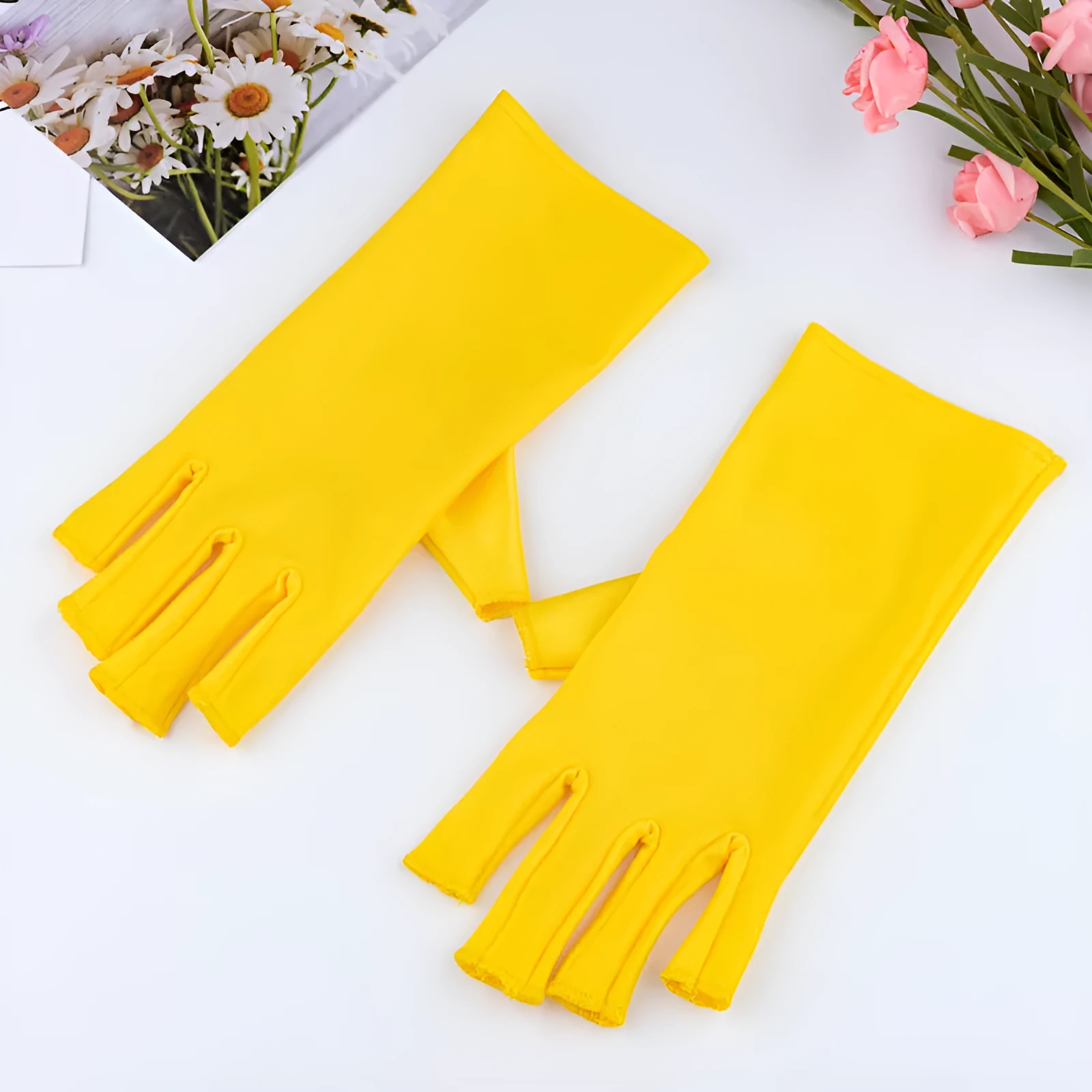 Manicure UV protection gloves half-finger cloth hand-painted decorative for nail art