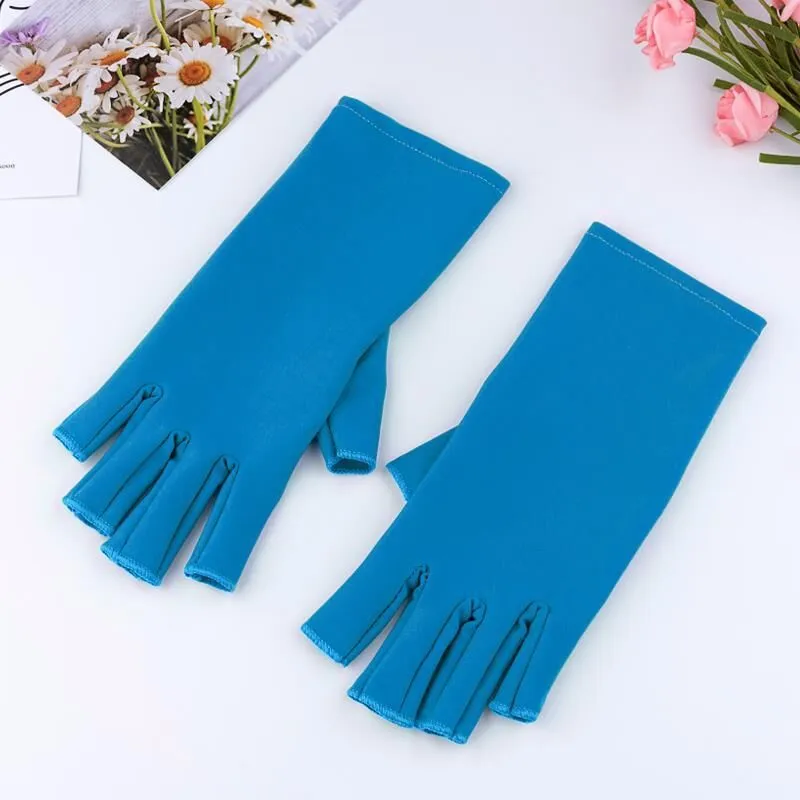 Manicure UV protection gloves half-finger cloth hand-painted decorative for nail art