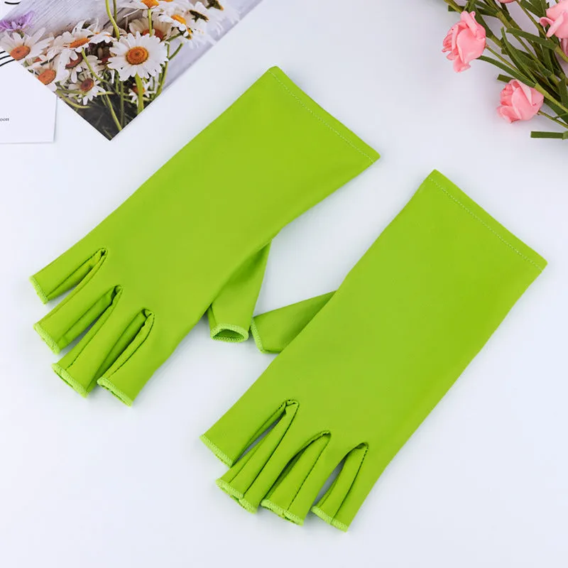 Manicure UV protection gloves half-finger cloth hand-painted decorative for nail art