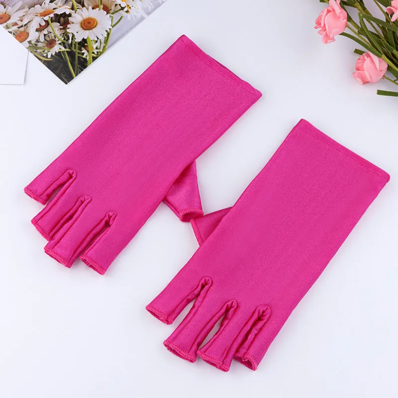 Manicure UV protection gloves half-finger cloth hand-painted decorative for nail art