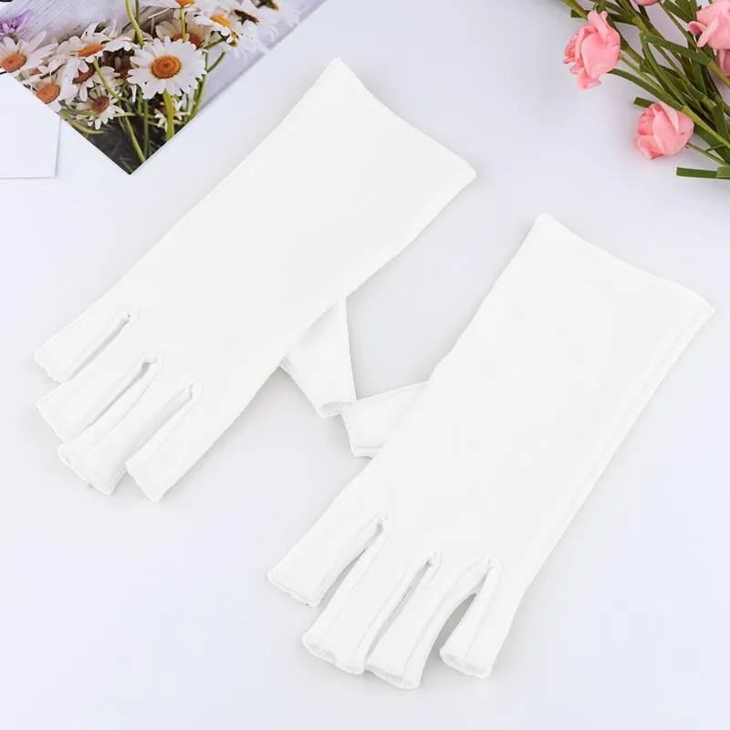 Manicure UV protection gloves half-finger cloth hand-painted decorative for nail art