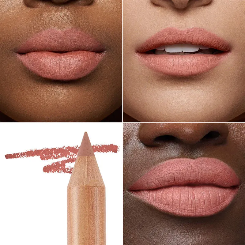 PHOFAY Nude Lipliner Kit 12 piece set in brown packaging with individual pencils
