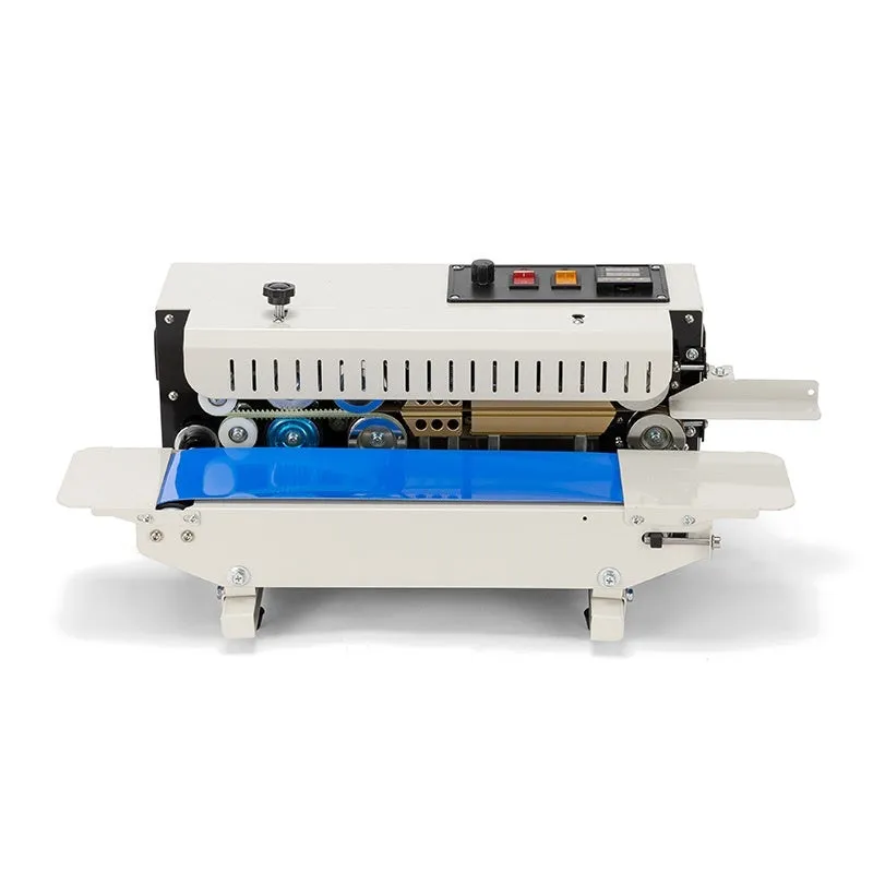 Mini manual hand-held sealing machine with steel date stamp for small plastic bags.