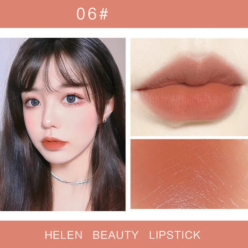 Moisturizing lipstick small tube in Guochao style with jojoba oil and vitamins, available in six shades