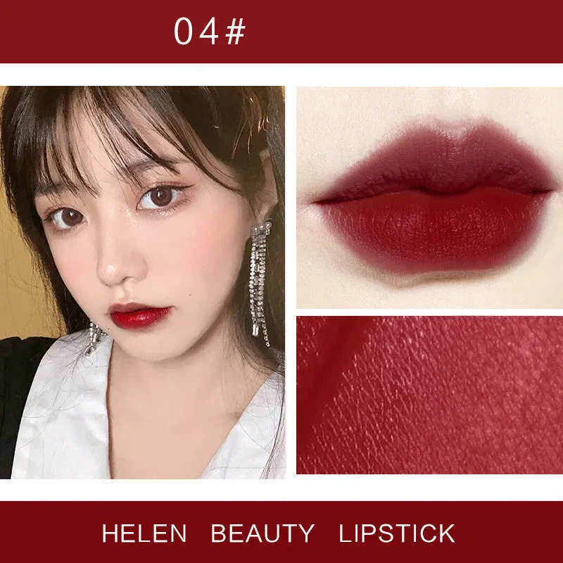 Moisturizing lipstick small tube in Guochao style with jojoba oil and vitamins, available in six shades