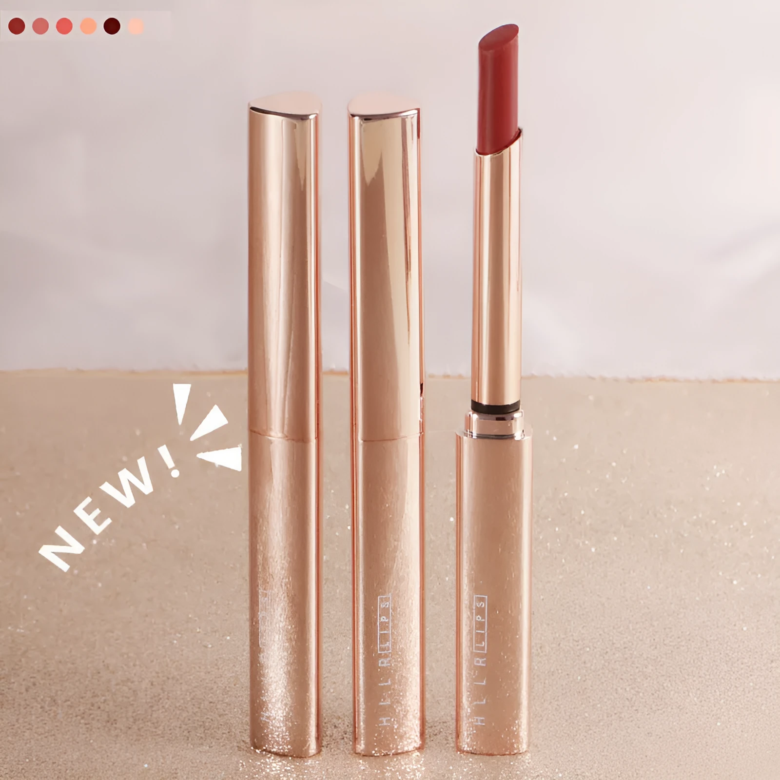 Moisturizing lipstick small tube in Guochao style with jojoba oil and vitamins, available in six shades