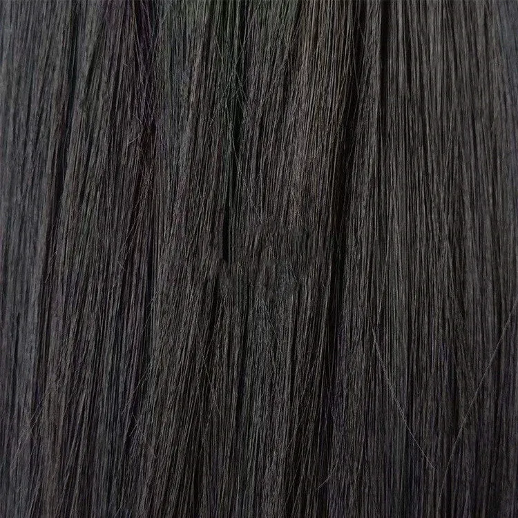 Black big wave ladies fashion wig with front lace and long straight hair