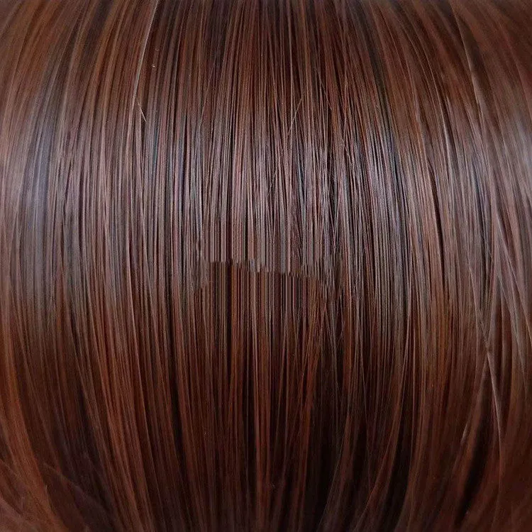 Black big wave ladies fashion wig with front lace and long straight hair